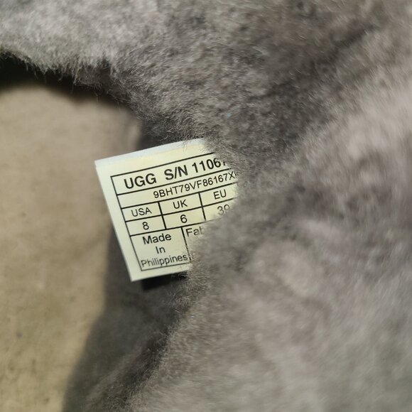 UGG size 8 Gray Sheepskin Fold Fur shearling Boots Short Booties - Picture 7 of 7